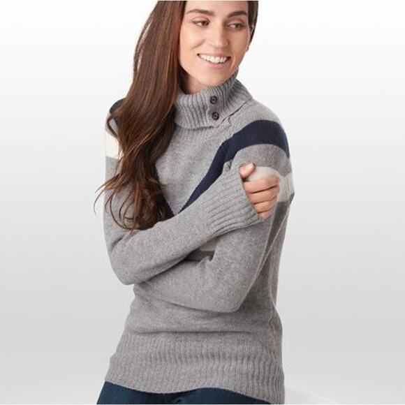 ALPS & METERS Ski Race Knit Sweater Gray Wool Cashmere Long Sleeve Women's L - Picture 10 of 11